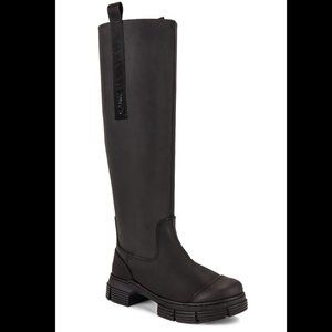 NWOT Ganni Tall Country Boots in Black - EU 37